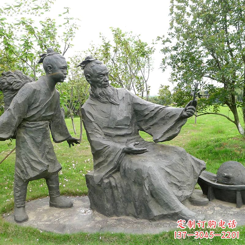 酒泉八大山人情景雕塑-中国明末清初知名画家朱耷公园情景小品