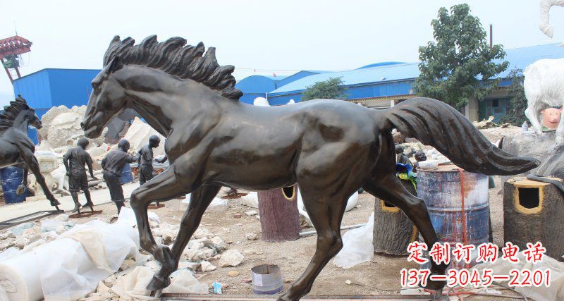 酒泉玻璃钢仿铜马广场动物雕塑精美雕塑装点繁华城市