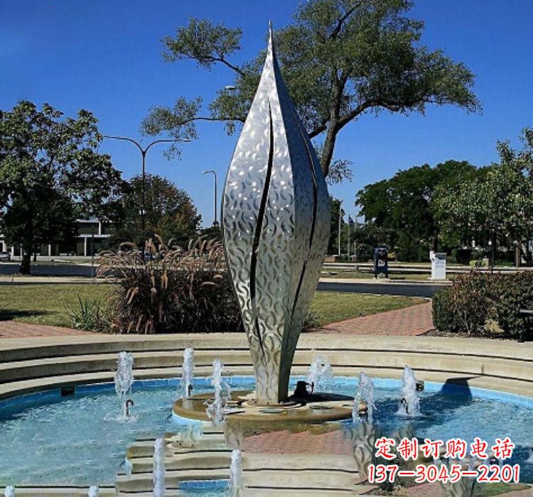 酒泉不锈钢创意浪花喷泉雕塑