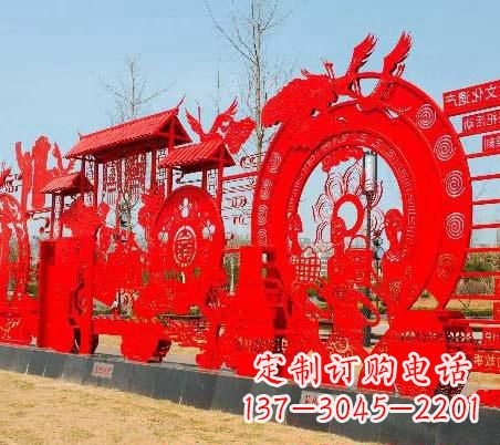 酒泉不锈钢党旗党建雕塑