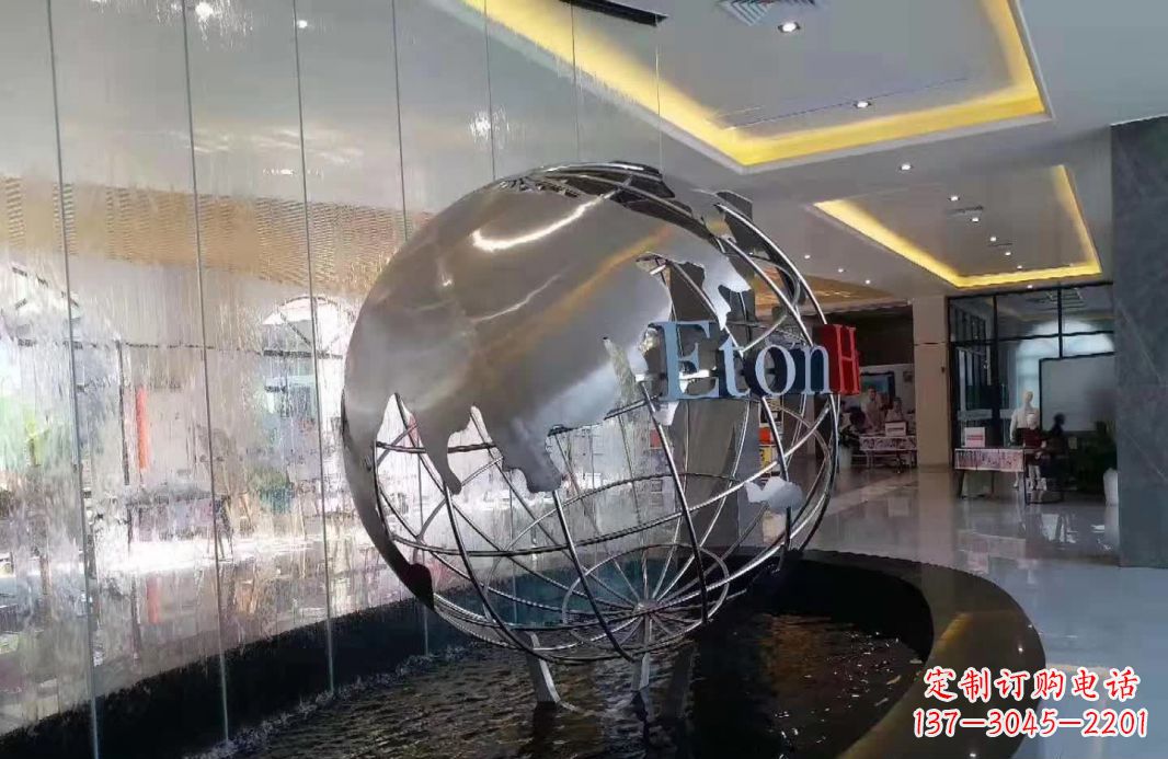 酒泉不锈钢地球仪喷泉雕塑1