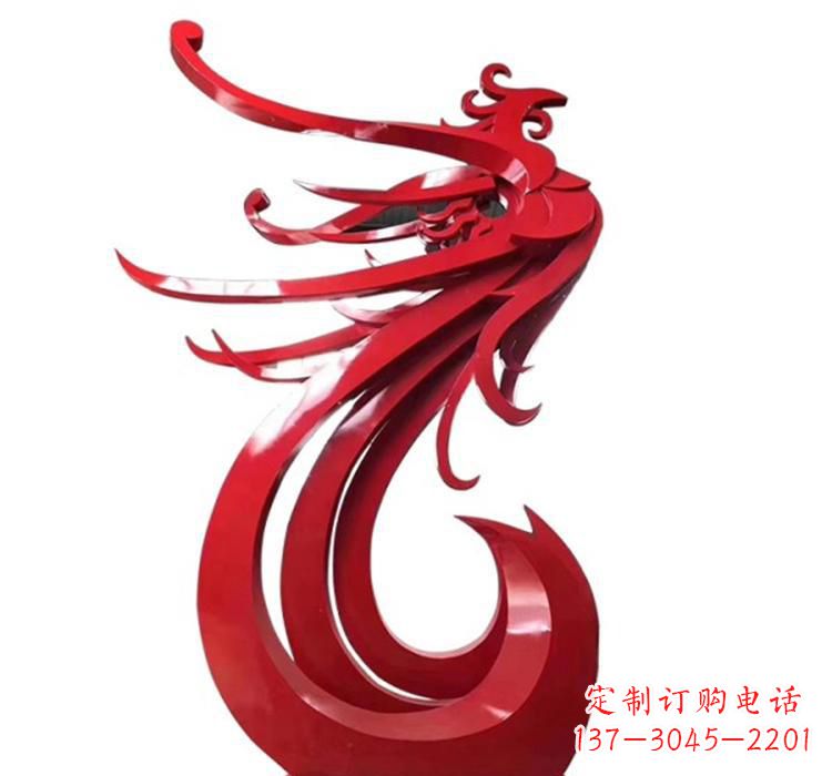 酒泉不锈钢凤凰景观雕塑 (2)