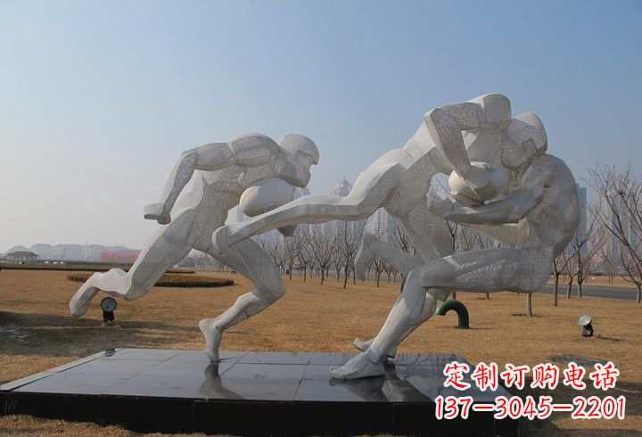 酒泉不锈钢公园橄榄球运动员雕塑
