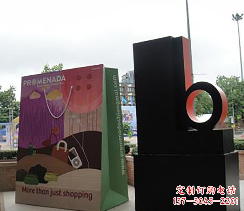 酒泉不锈钢购物袋公园雕塑