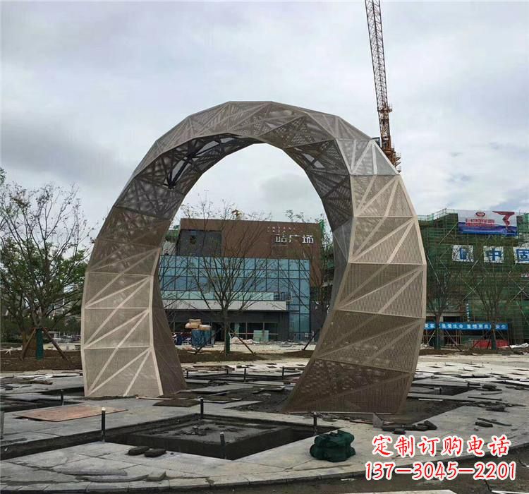 酒泉不锈钢广场拱门雕塑