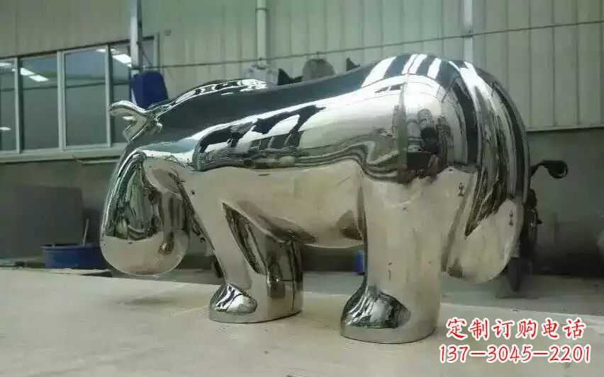 酒泉不锈钢河马雕塑美观耐用的艺术品