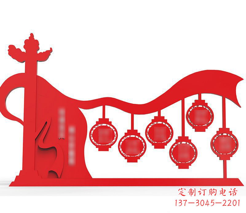 酒泉灯笼雕塑传承社会主义核心价值观