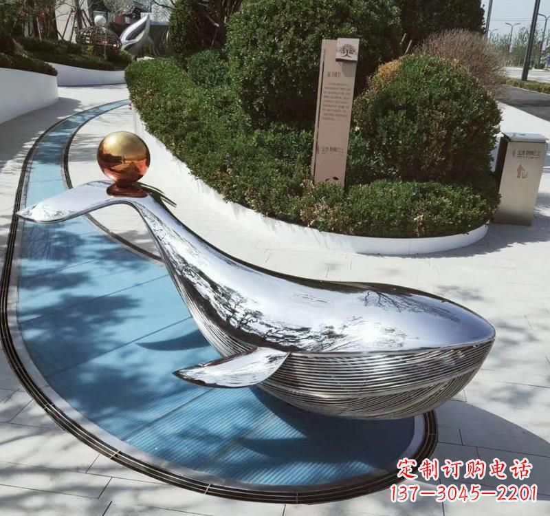 酒泉精美不锈钢海豚雕塑