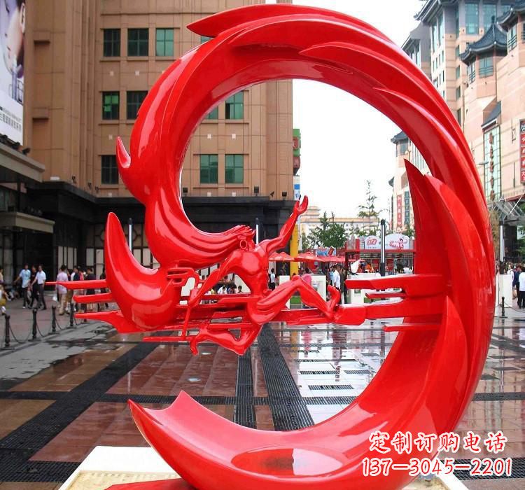 酒泉不锈钢夸父追日雕塑