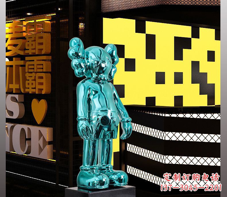 酒泉不锈钢蓝色机器人雕塑引领未来的艺术品