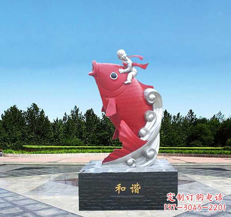 酒泉不锈钢鲤鱼动物雕塑