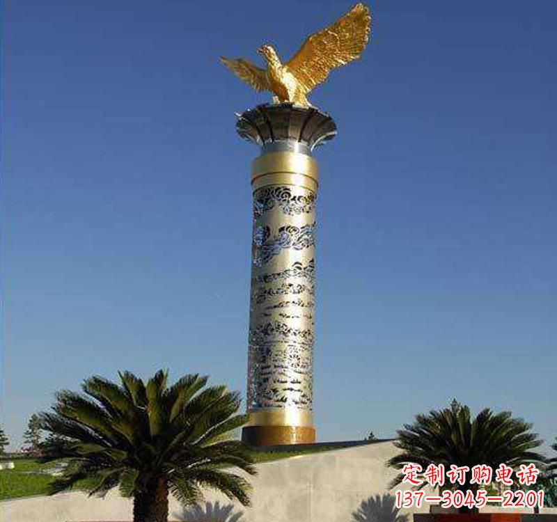 酒泉不锈钢龙柱雕塑2