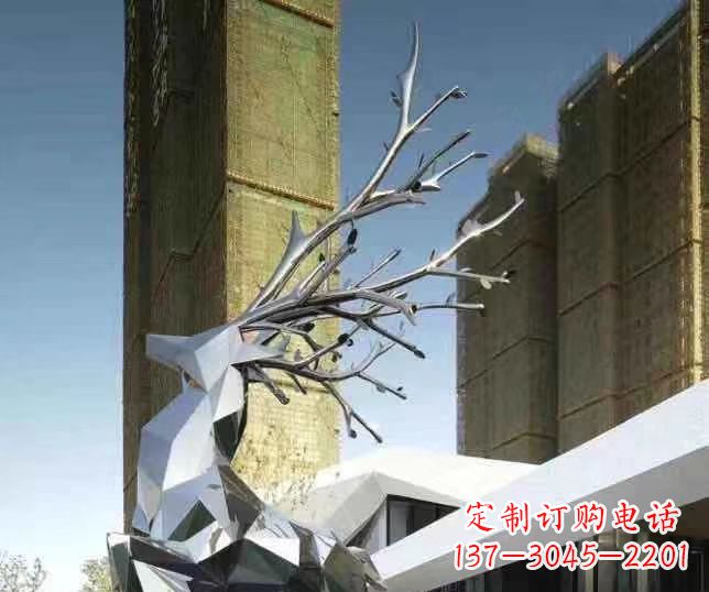 酒泉梅花鹿雕塑美丽的景观和动物雕塑