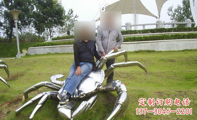 酒泉不锈钢螃蟹公园动物雕塑