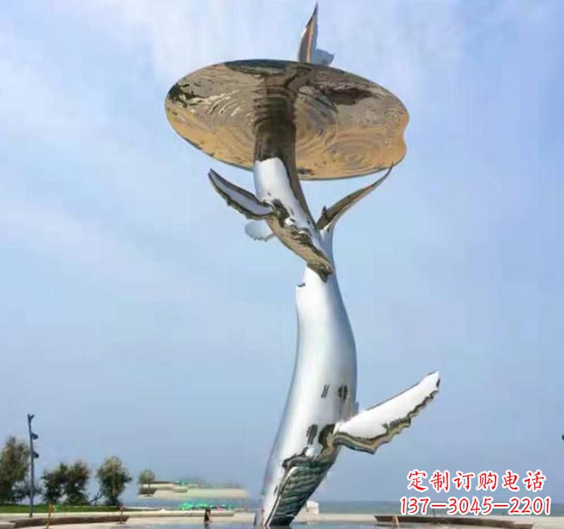 酒泉不锈钢抛光海豚雕塑