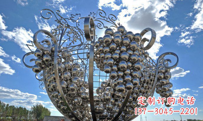 酒泉不锈钢葡萄雕塑精致美观、经久耐用
