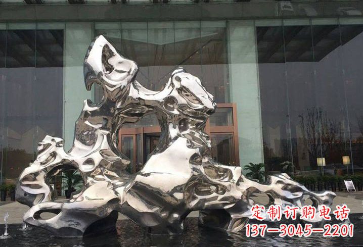 酒泉不锈钢企业太湖石雕塑
