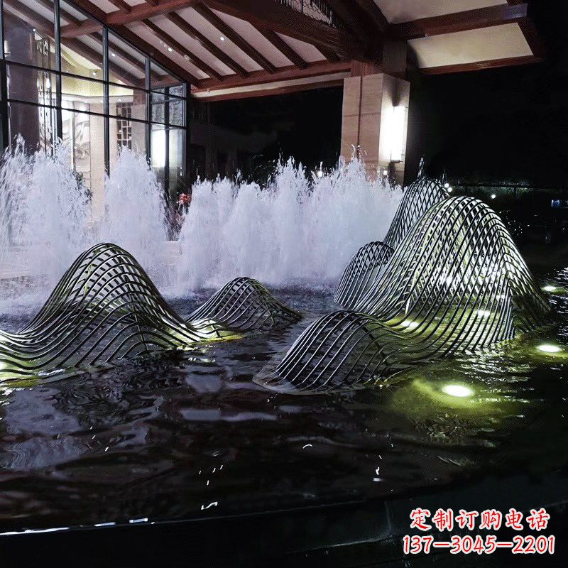 酒泉不锈钢铁艺水景假山