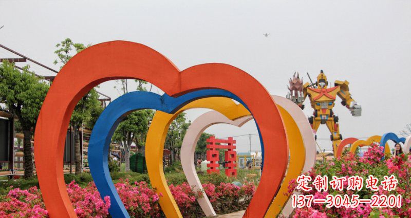 酒泉不锈钢心形拱门雕塑——浪漫之门