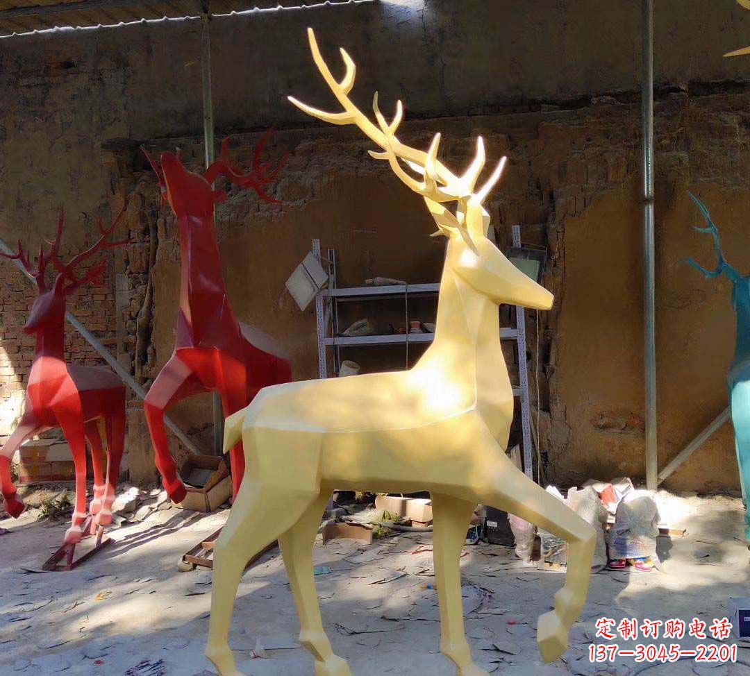 酒泉新款仿真不锈钢小鹿雕塑