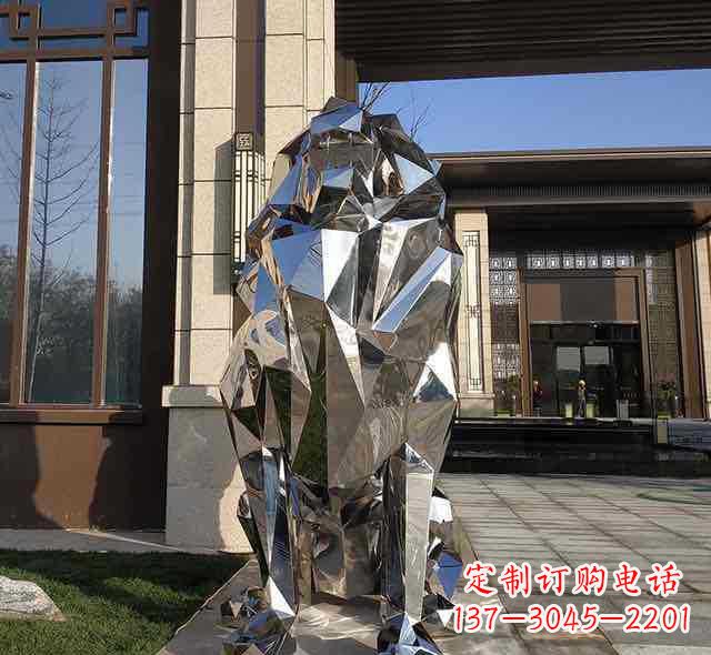 酒泉不锈钢狮子雕塑给园林带来神秘与力量