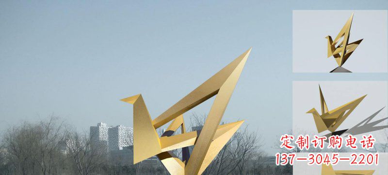 酒泉不锈钢仙鹤雕塑灵动的艺术符号