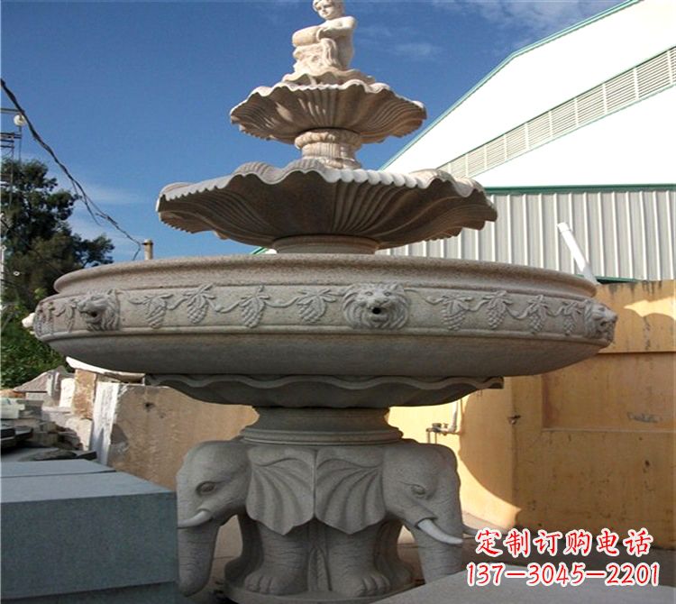 酒泉大钵石雕喷水天鹅