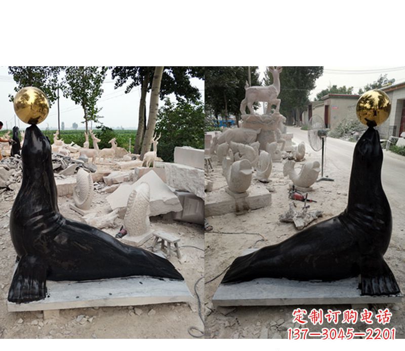 酒泉大理石海豹雕塑