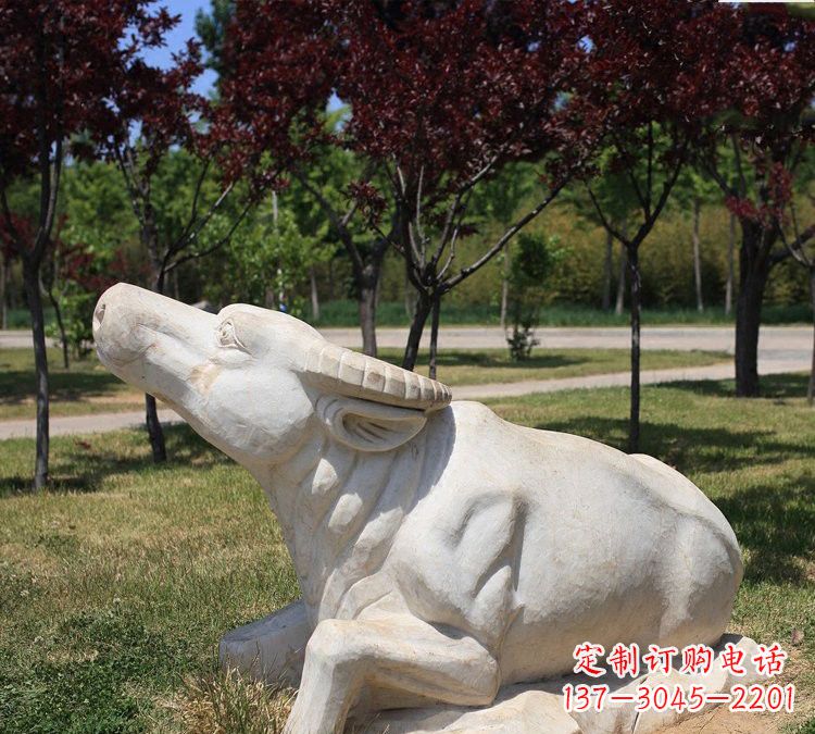 酒泉大理石动物牛石雕
