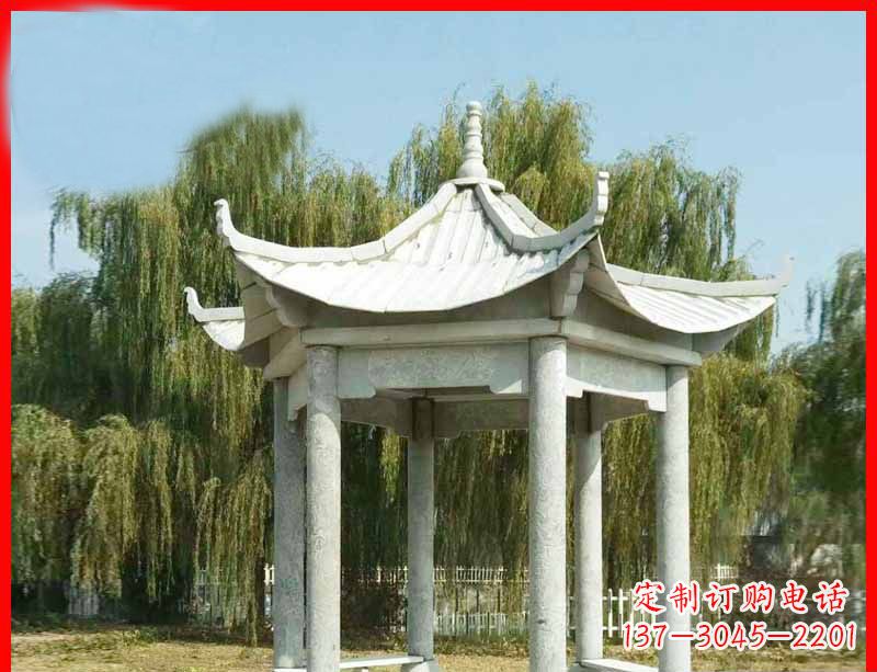 酒泉精美大理石凉亭雕塑