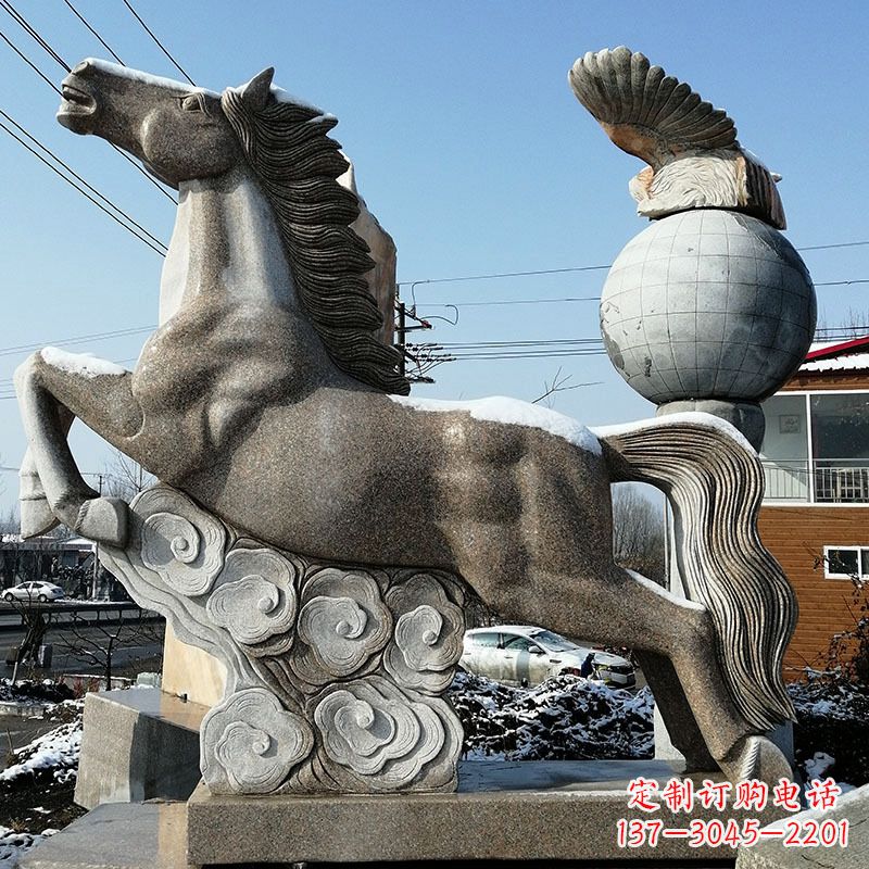 酒泉大理石马踏祥云雕塑