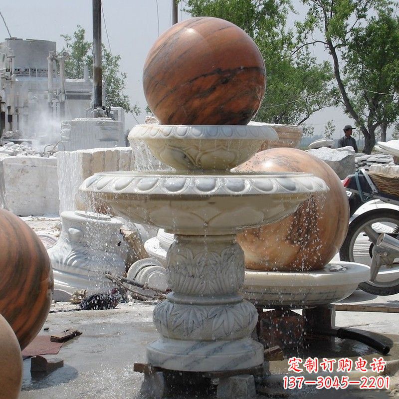酒泉大理石石雕风水球精美绝伦的雕塑艺术