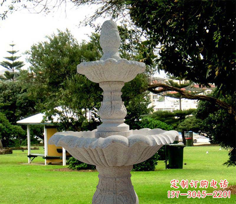 酒泉大理石双层喷泉雕塑,精美绝伦