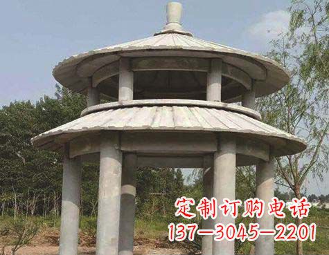 酒泉大理石双层圆顶凉亭石雕