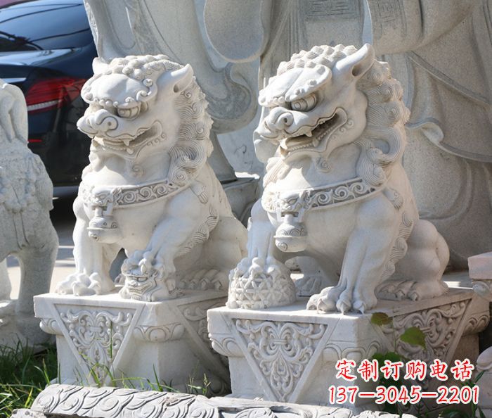 酒泉大理石寺庙石狮子 (4)