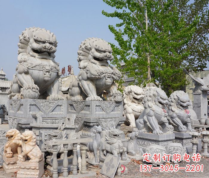 酒泉大理石寺庙石狮子 (2)