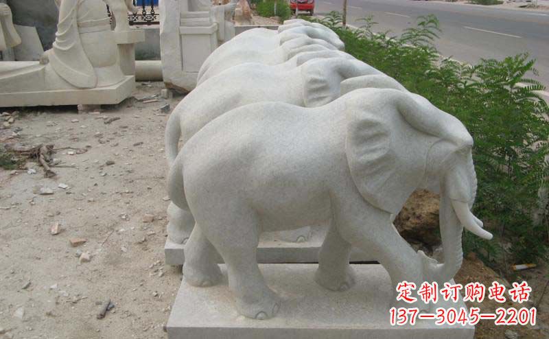 酒泉大理石小象公园动物石雕