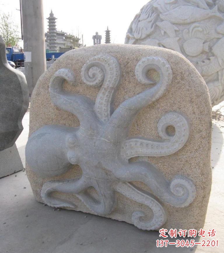 酒泉精美大理石章鱼雕塑