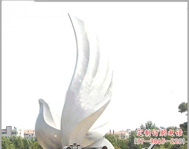 酒泉大型不锈钢雕塑和平鸽护航