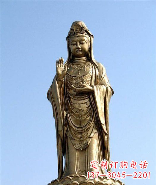 酒泉大型立式观音铜雕