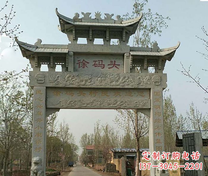 酒泉精美纯手工大理石牌坊雕塑
