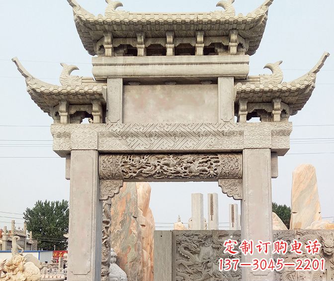 酒泉特色大理石牌坊石雕
