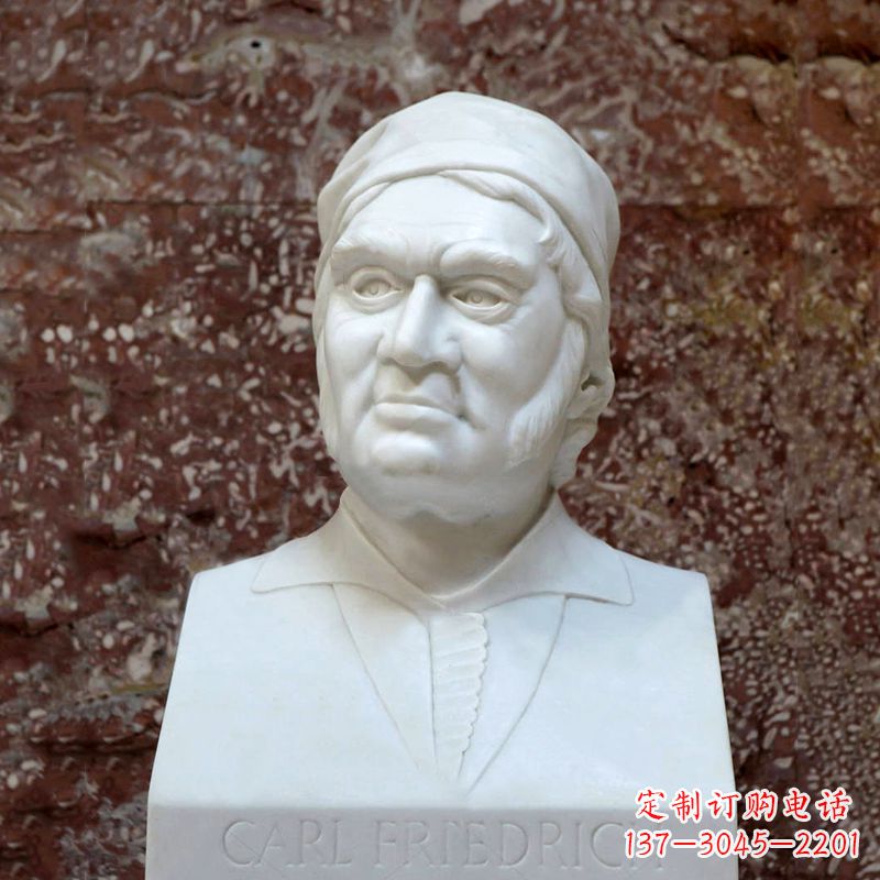 酒泉德国著名数学家高斯汉白玉石雕胸像