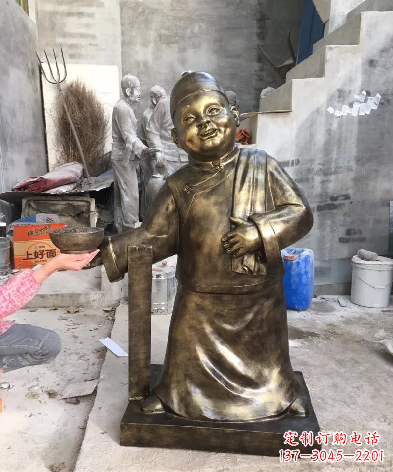 酒泉店小二铜雕——精美精致的人物雕塑