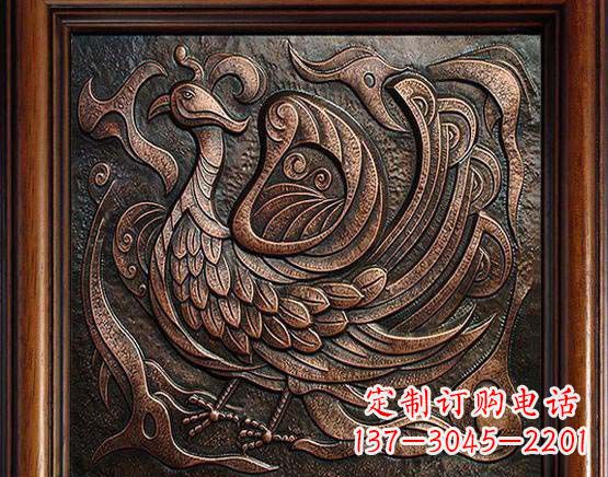 酒泉锻铜朱雀雕塑