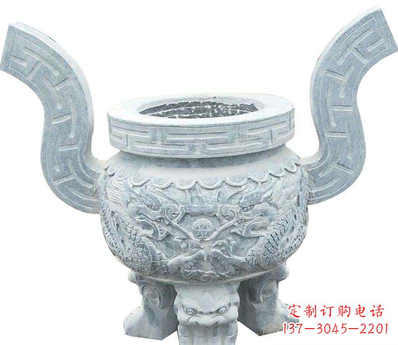 酒泉精美仿古香炉石雕
