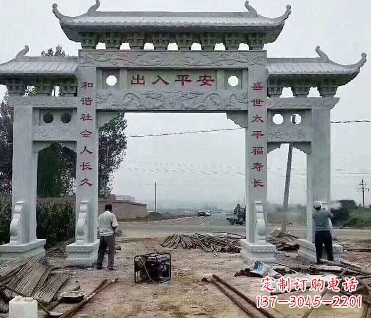 酒泉仿古石牌坊石雕