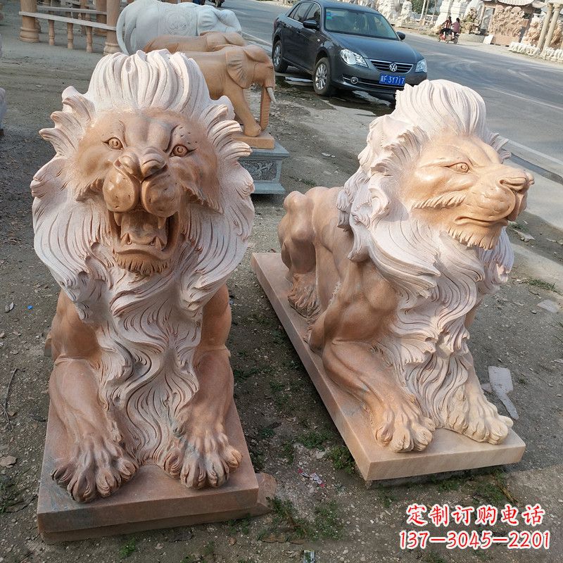 酒泉港币狮子爬狮雕塑
