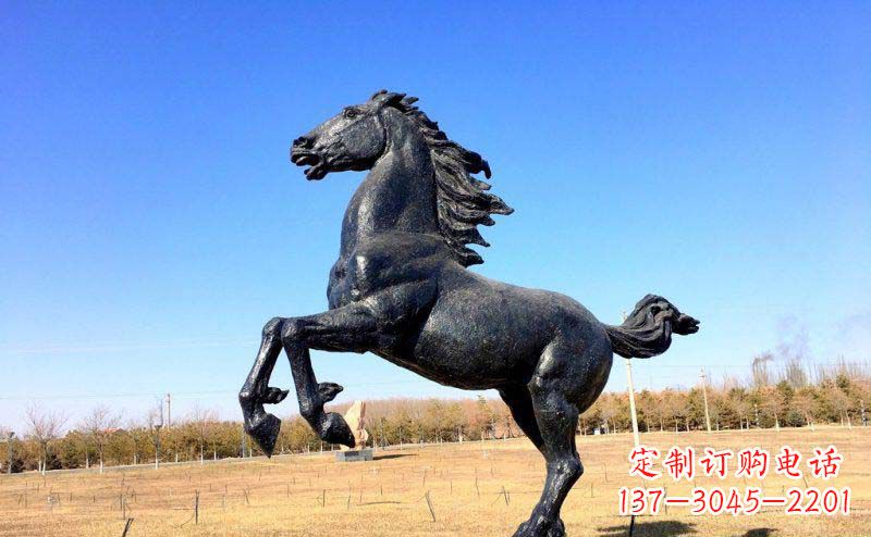 酒泉公园奔马动物铜雕 (2)