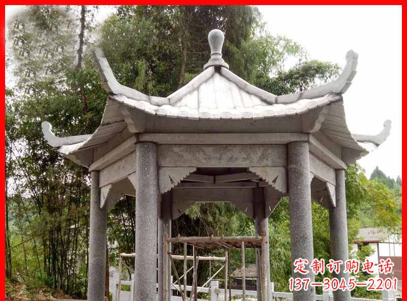 酒泉复古公园石凉亭雕塑